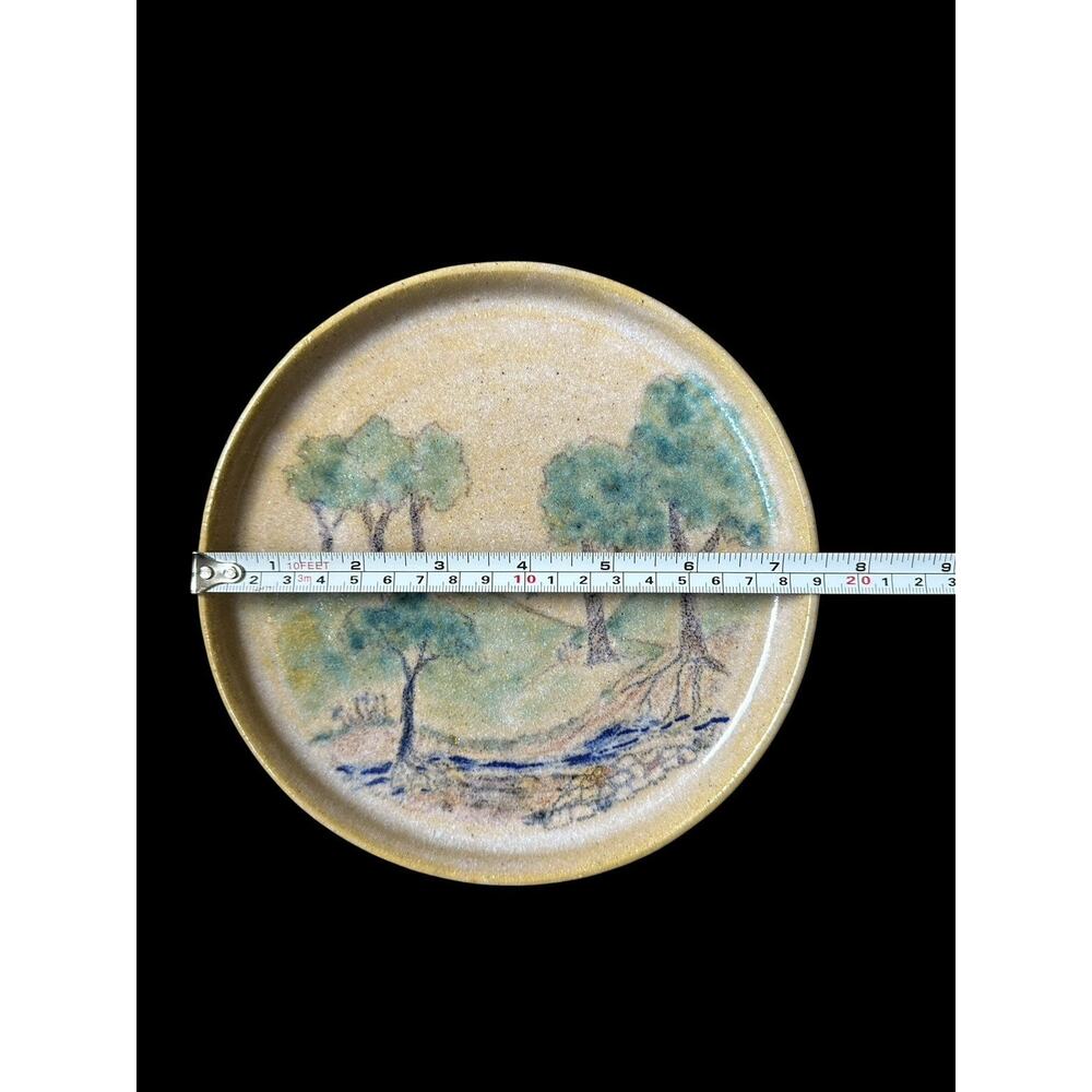 Norma Lathrop Studio Trees Pottery Decorative Plate Signed & Dated 2000 Hawaii - Picture 10 of 13